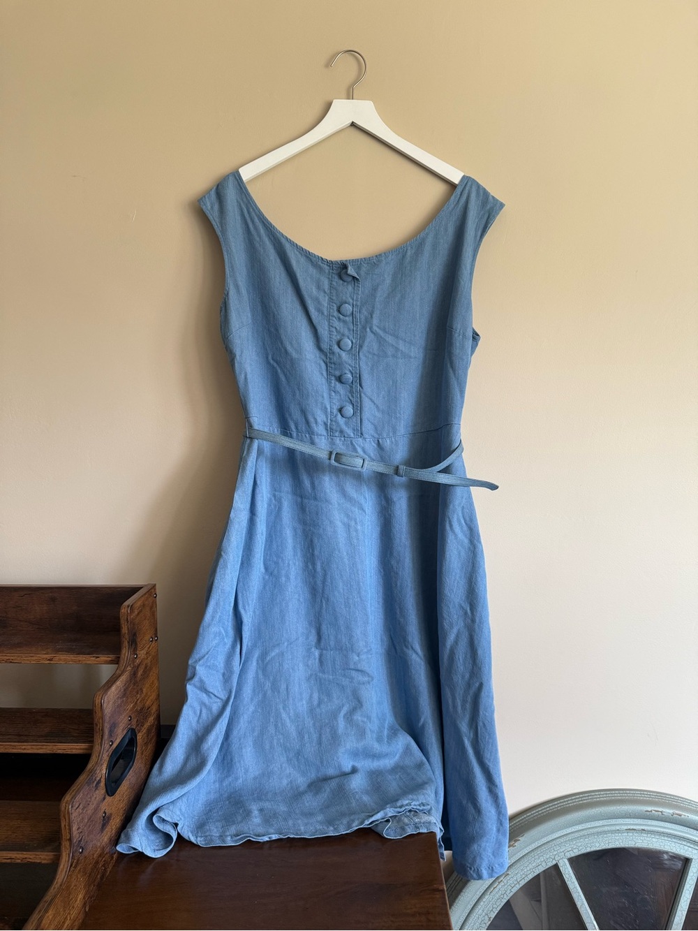 Eva Mendes Lyocell Dress Blue Size 16 Fit And Flare